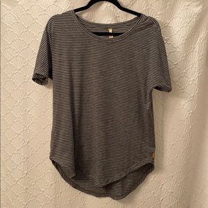 Lucy size M workout top. Black and white stripe